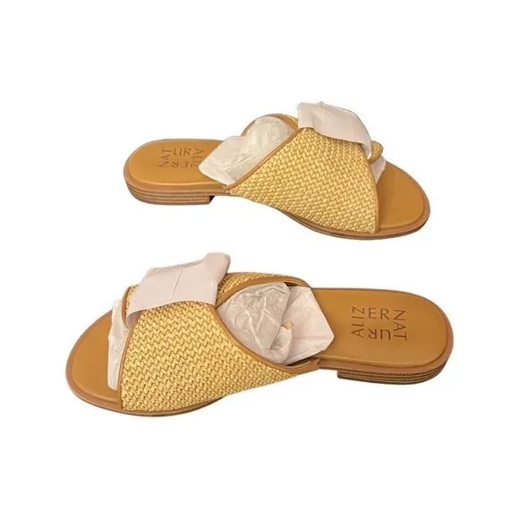 Naturalizer Forrest 2 Slides- Natural Raffia- Size 5.5 M- NIB