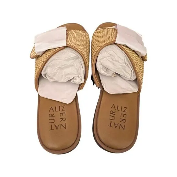 Naturalizer Forrest 2 Slides- Natural Raffia- Size 5.5 M- NIB