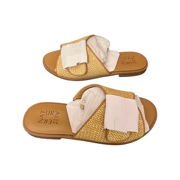 Naturalizer Forrest 2 Slides- Natural Raffia- Size 5.5 M- NIB