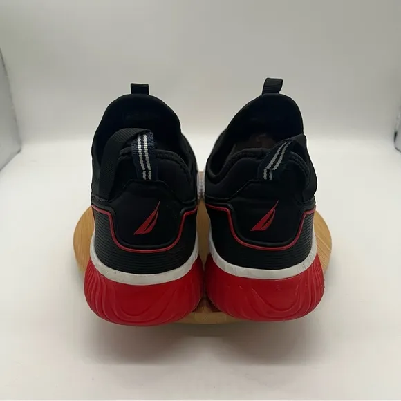 Nautica Casual Slip on Black and Red Fashion Sneakers Men’s Size 9