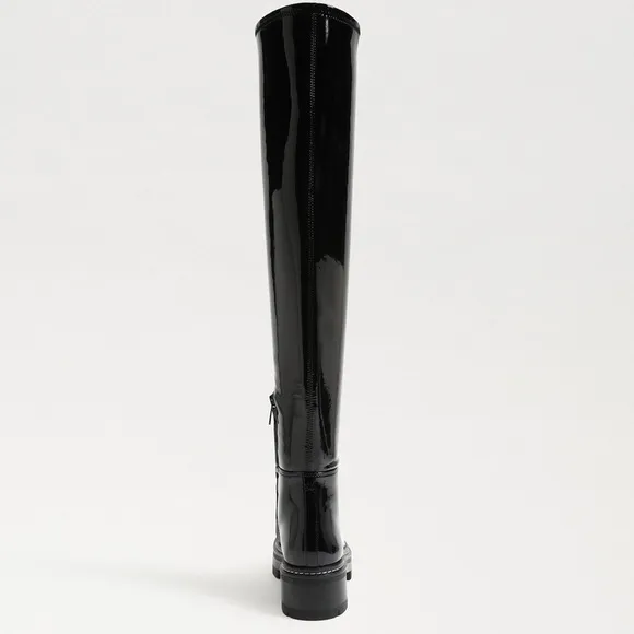 New! $225 Sam Edelman Lydia Over The Knee Boots patent leather tall chunky lug