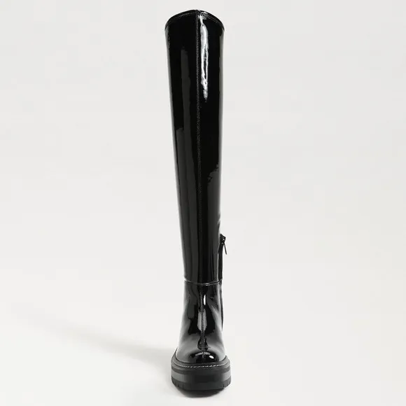 New! $225 Sam Edelman Lydia Over The Knee Boots patent leather tall chunky lug