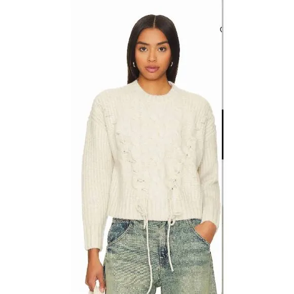 NEW 525 AMERICA dakota cable sweater in ecru