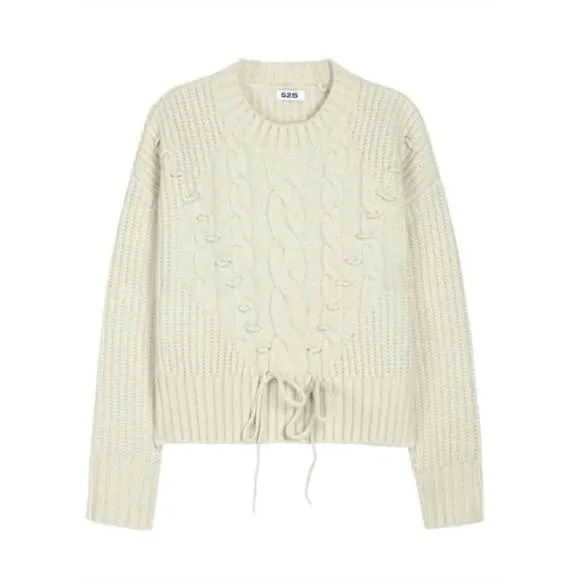 NEW 525 AMERICA dakota cable sweater in ecru