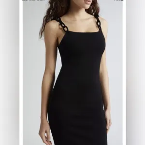 New! Alice   Olivia Alina Braid Strap Bodycon midi Dress Black Sz Small $395