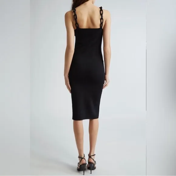 New! Alice   Olivia Alina Braid Strap Bodycon midi Dress Black Sz Small $395
