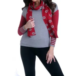 NEW ANGEL kiss me pullover w/ scarf in gray/red