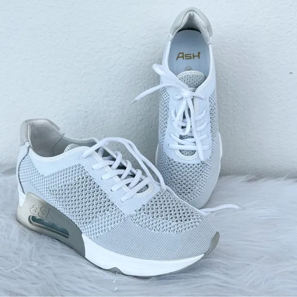 New! ASH Lunatic Star ⭐️ White | Metallic Lift Sneakers in Size 38