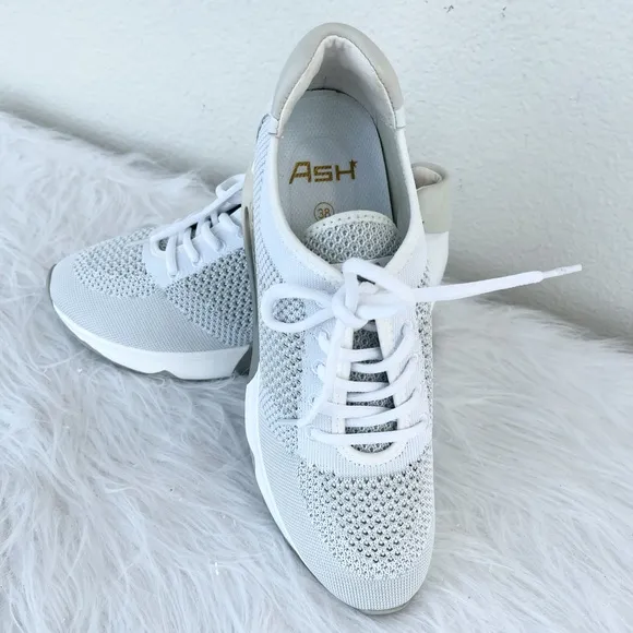 New! ASH Lunatic Star ⭐️ White | Metallic Lift Sneakers in Size 38