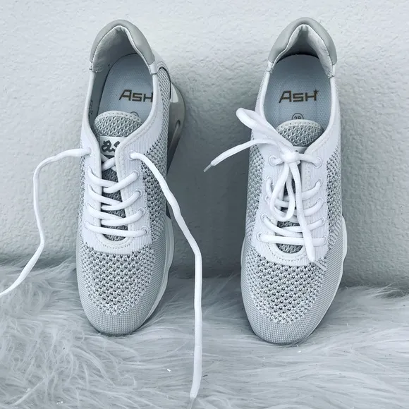 New! ASH Lunatic Star ⭐️ White | Metallic Lift Sneakers in Size 38