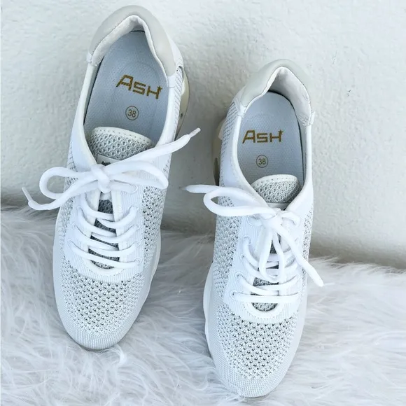 New! ASH Lunatic Star ⭐️ White | Metallic Lift Sneakers in Size 38