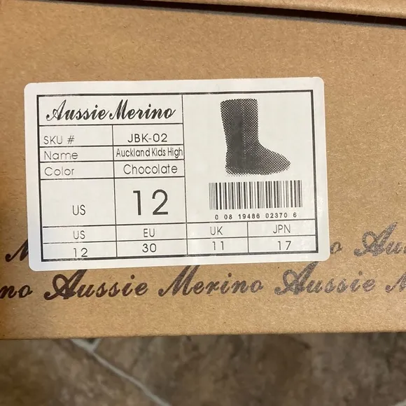 New Aussie Merino Chocolate Auckland High Sz 12 Boots