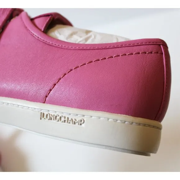 NEW Authentic Longchamp Le Pliage Leather sneakers- Pink