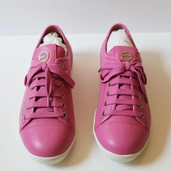 NEW Authentic Longchamp Le Pliage Leather sneakers- Pink