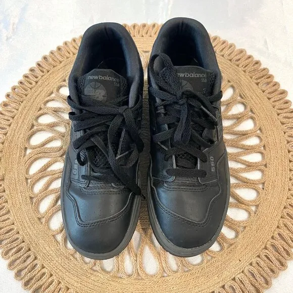 New Balance 550 Triple Black Sneakers Size 6 GSB550BB