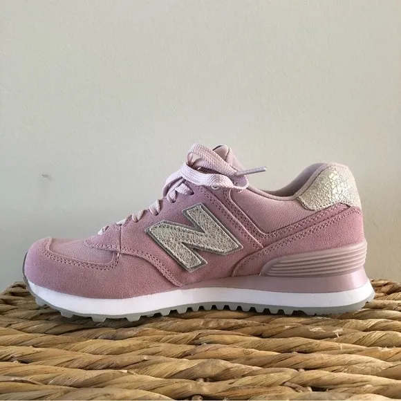 New Balance 574 Light Pink Shattered Pearl Lace Up Sneakers 6.5