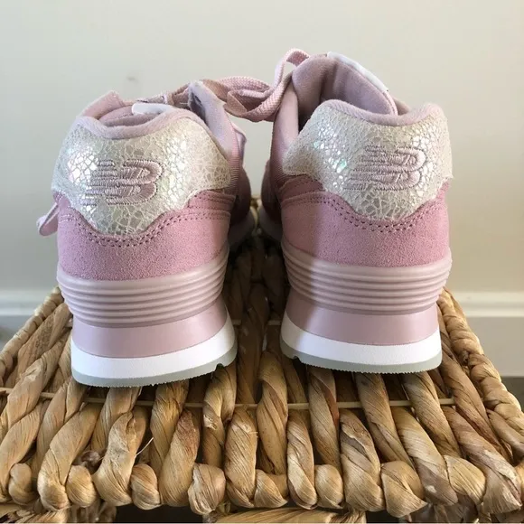 New Balance 574 Light Pink Shattered Pearl Lace Up Sneakers 6.5