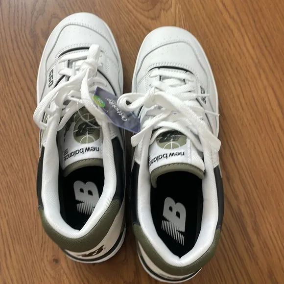 New Balance Men's 550 White and Green Sneakers