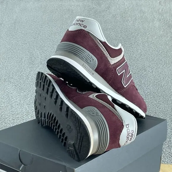 New Balance Womens 574 V3 Sneaker, Burgundy/White, 8.5 US NWB S035