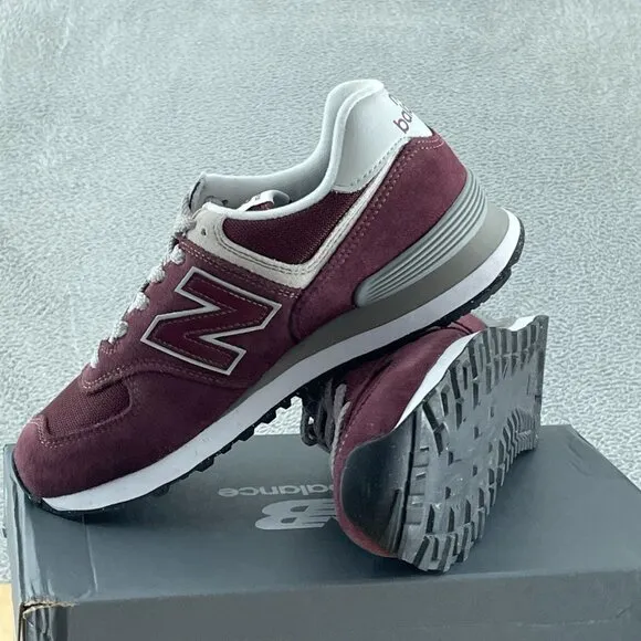 New Balance Womens 574 V3 Sneaker, Burgundy/White, 8.5 US NWB S035