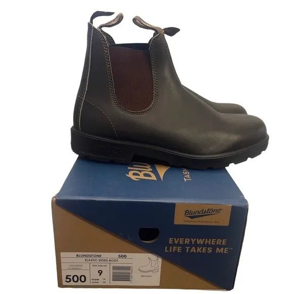 New Blundstone B500 Chelsea Brown Leather Boots Size M UK 9 | US 10| W US 12