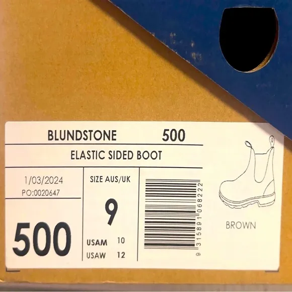New Blundstone B500 Chelsea Brown Leather Boots Size M UK 9 | US 10| W US 12