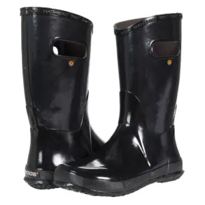 New Bogs Big Kids Black Classic High Pull On Rain Boots Wide sz 3 Y / 35 EU