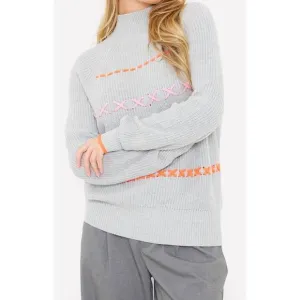 NEW BRODIE CASHMERE parker plait sweater in chromium/fondant