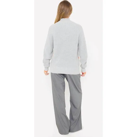 NEW BRODIE CASHMERE parker plait sweater in chromium/fondant