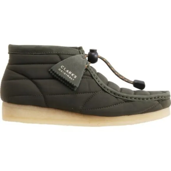 New Clarks Women’s Quilted Wallabee Boots in Khaki  492sn