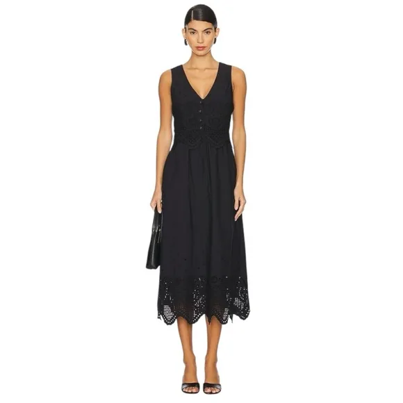 New! Cleobella Julie Midi Dress Embroidered Eyelet