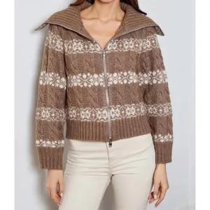 NEW DESIGN HISTORY brighton cardigan in umber combo