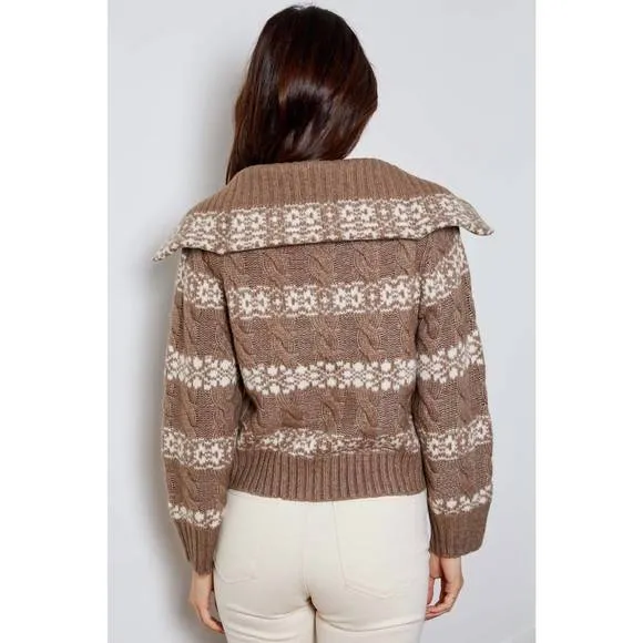 NEW DESIGN HISTORY brighton cardigan in umber combo