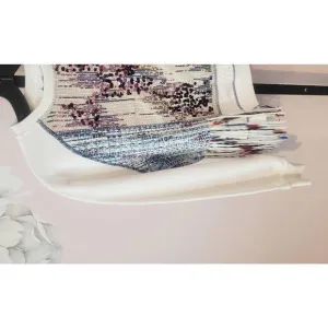 NEW DESIGUAL sequin fringe crop sweatshirt in white
