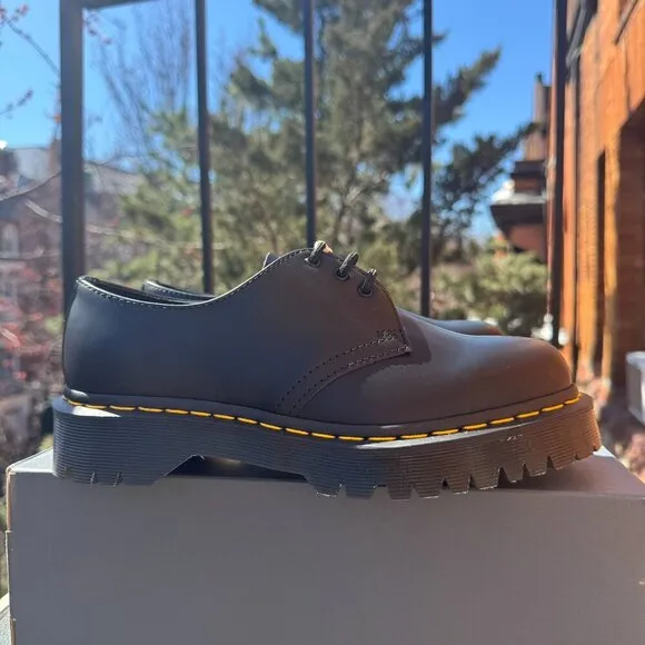 New Dr. Martens 1461 Bex Smooth Leather Oxford Shoes Platform Black