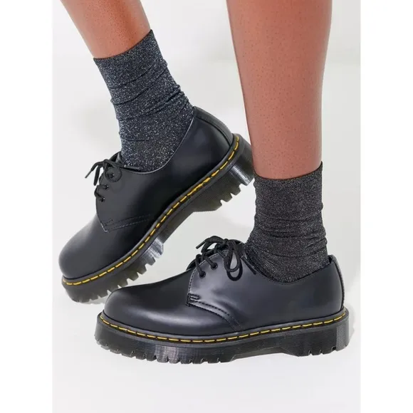 New Dr. Martens 1461 Bex Smooth Leather Oxford Shoes Platform Black