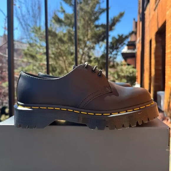 New Dr. Martens 1461 Bex Smooth Leather Oxford Shoes Platform Black