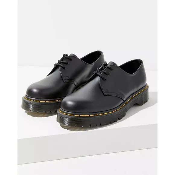 New Dr. Martens 1461 Bex Smooth Leather Oxford Shoes Platform Black