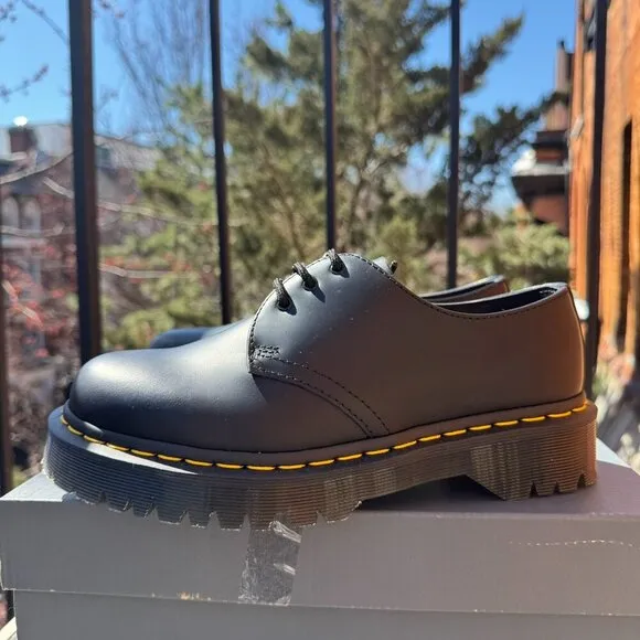 New Dr. Martens 1461 Bex Smooth Leather Oxford Shoes Platform Black