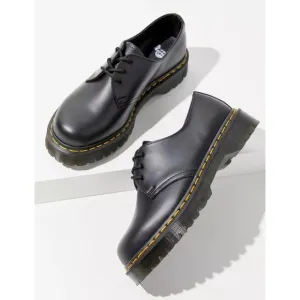 New Dr. Martens 1461 Bex Smooth Leather Oxford Shoes Platform Black