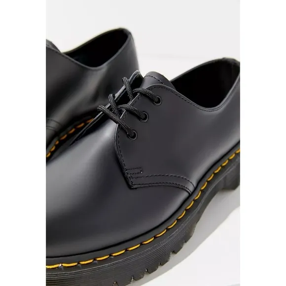 New Dr. Martens 1461 Bex Smooth Leather Oxford Shoes Platform Black