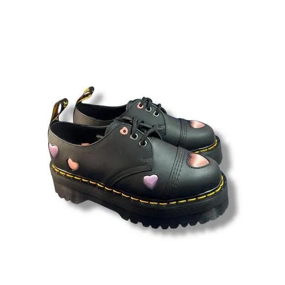 New Dr. Martens 1461 Quad Hearts Oxford Loafer Platform Size 7 Women's 38