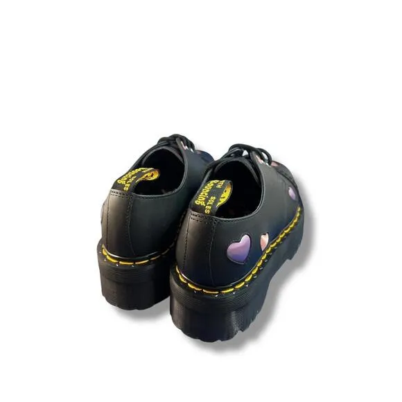New Dr. Martens 1461 Quad Hearts Oxford Loafer Platform Size 7 Women's 38