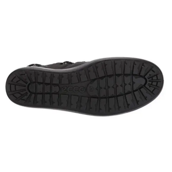 New Ecco Soft Tred L Sneaker Flat Boots Black 36 5 5.5 Leather Fur Wool
