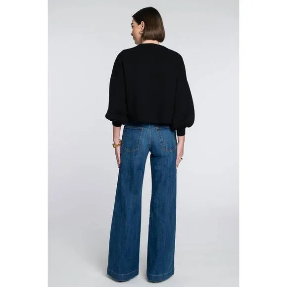 NEW ELIZABETH JAMES THE LABEL camille sweater in black