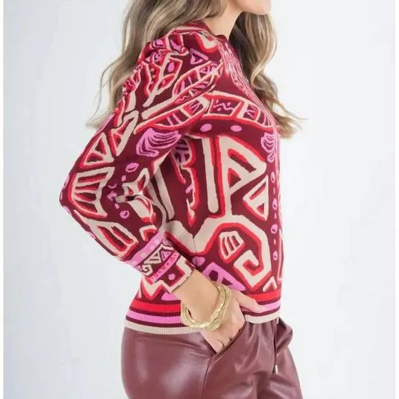 NEW EMILY MCCARTHY julia sweater in tribal palm