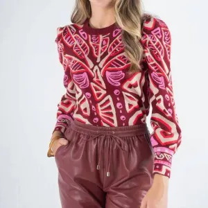 NEW EMILY MCCARTHY julia sweater in tribal palm