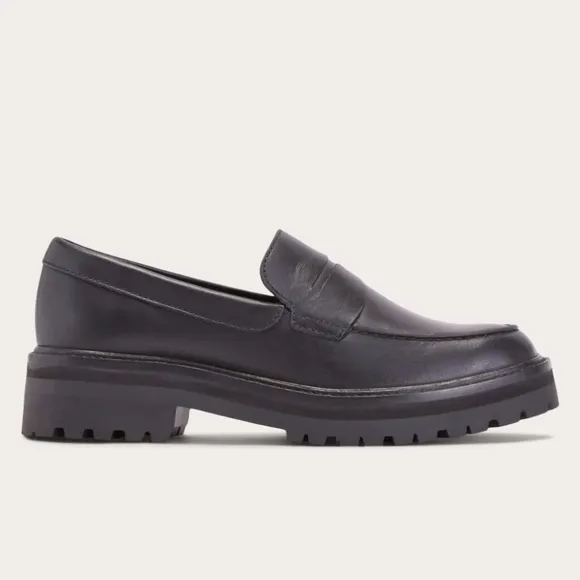 NEW Everlane The Lug Black Leather Loafers