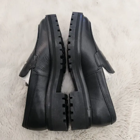NEW Everlane The Lug Black Leather Loafers