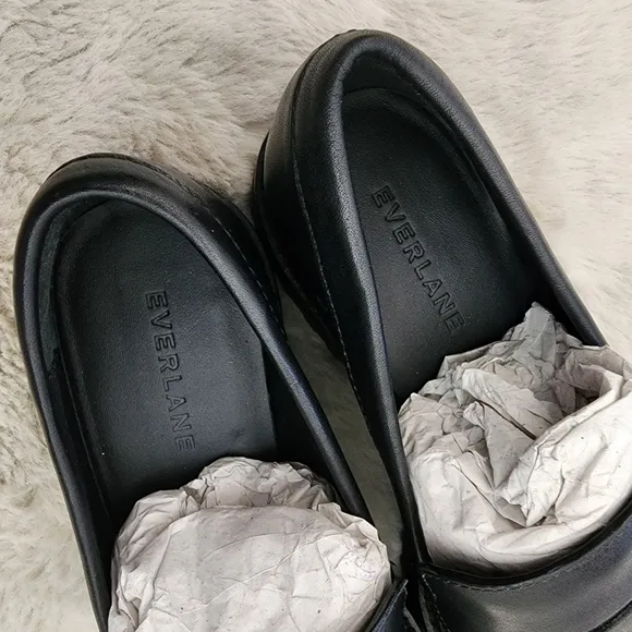 NEW Everlane The Lug Black Leather Loafers